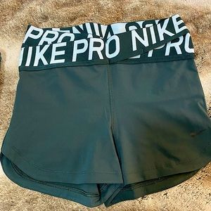 Nike Pro Dri-Fit Hunter Green Spandex Shorts